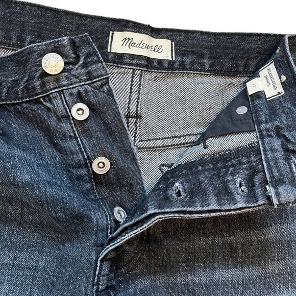 Madewell Relaxed Button Fly High Rise Cut Off Denim Shorts Calverley Wash Sz 27 - Picture 4 of 7